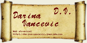 Darina Vančević vizit kartica